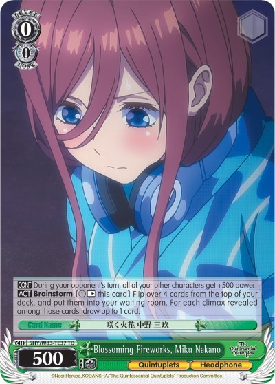 Blossoming Fireworks, Miku Nakano 5HY/W83-TE37 TD