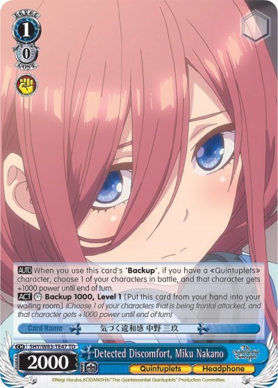 Detected Discomfort, Miku Nakano 5HY/W83-TE47 TD