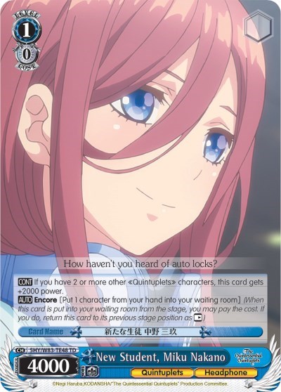 New Student, Miku Nakano 5HY/W83-TE48 TD