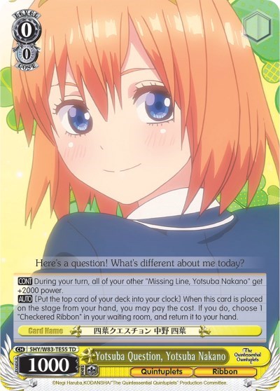 Yotsuba Question, Yotsuba Nakano 5HY/W83-TE55 TD