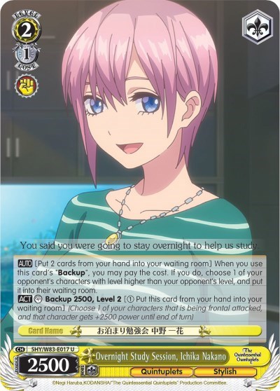 Overnight Study Session, Ichika Nakano 5HY/W83-E017 U