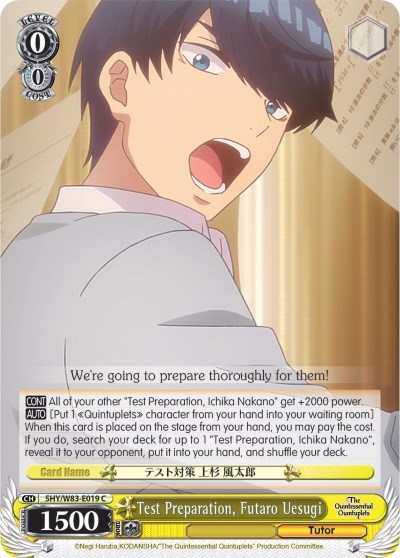 Test Preparation, Futaro Uesugi 5HY/W83-E019 C