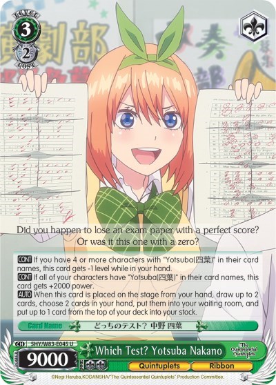 Which Test? Yotsuba Nakano 5HY/W83-E045 U