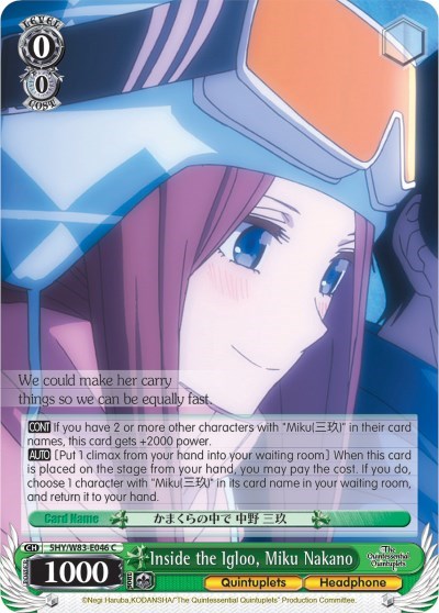 Inside the Igloo, Miku Nakano 5HY/W83-E046 C