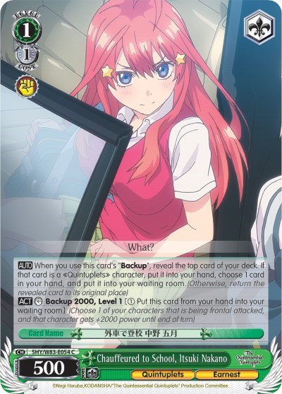 Chauffeured to School, Itsuki Nakano 5HY/W83-E054 C