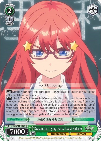 Reason for Trying Hard, Itsuki Nakano 5HY/W83-E057 C