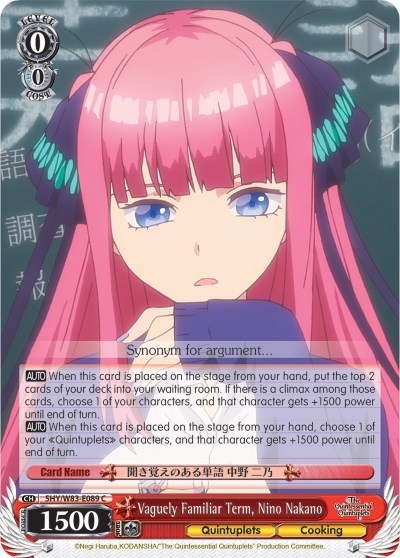 Vaguely Familiar Term, Nino Nakano 5HY/W83-E089 C