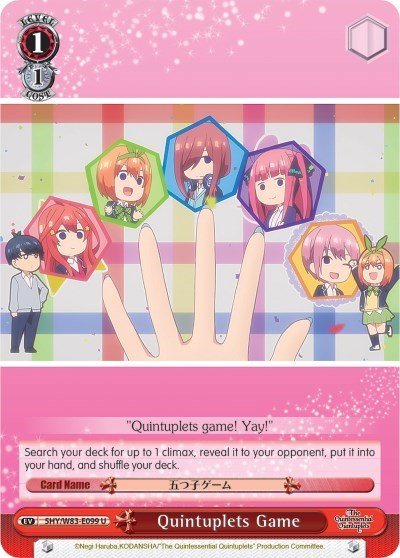 Quintuplets Game 5HY/W83-E099 U