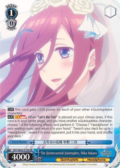 The Quintessential Quintuplets, Miku Nakano 5HY/W83-E108 RR