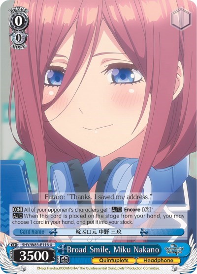 Broad Smile, Miku Nakano 5HY/W83-E118 U