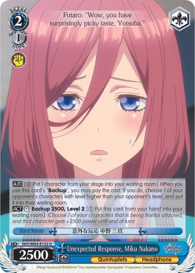 Unexpected Response, Miku Nakano 5HY/W83-E122 U