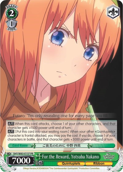 For the Reward, Yotsuba Nakano 5HY/W83-E137 PR