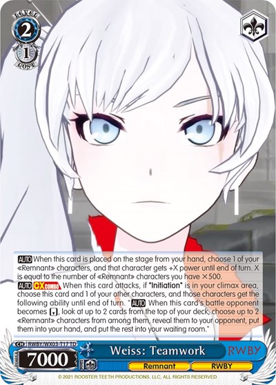 Weiss: Teamwork RWBY/WX03-T17 TD