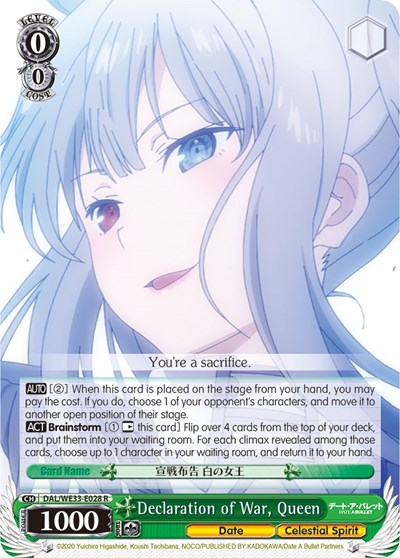 Declaration of War, Queen 