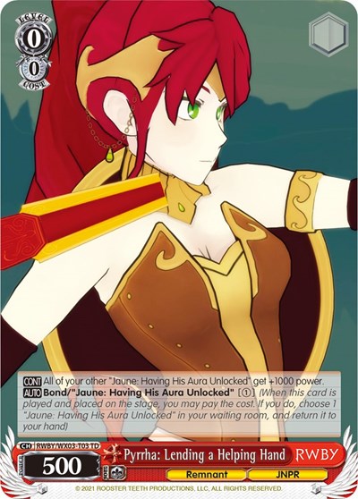 Pyrrha: Lending a Helping Hand RWBY/WX03-T03 TD