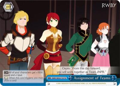 Assignment of Teams RWBY/WX03-T20 TD