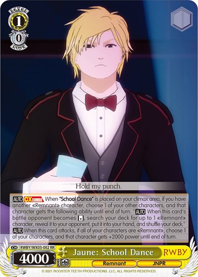 Jaune: School Dance RWBY/WX03-002 RR