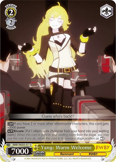Yang: Warm Welcome RWBY/WX03-011 U