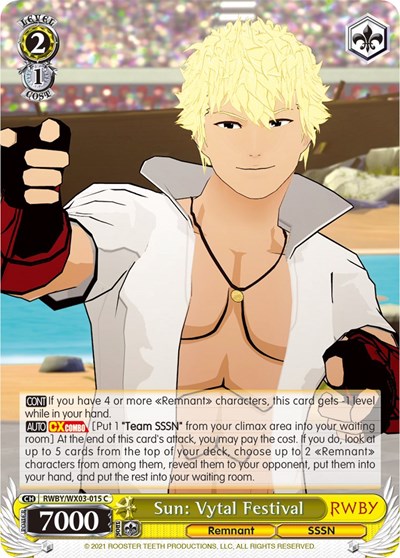 Sun: Vytal Festival RWBY/WX03-015 C