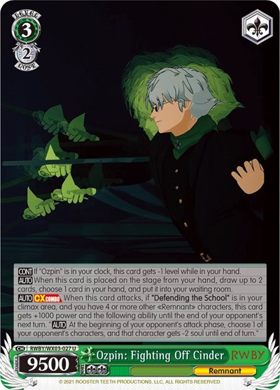 Ozpin: Fighting Off Cinder RWBY/WX03-027 U