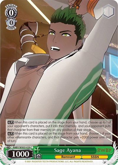 Sage Ayana RWBY/WX03-029 C