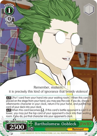 Bartholomew Oobleck RWBY/WX03-031 C