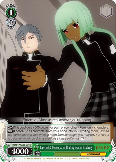 Emerald & Mercury: Infiltrating Beacon Academy RWBY/WX03-034 C