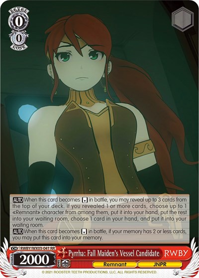Pyrrha: Fall Maiden's Vessel Candidate RWBY/WX03-041 RR