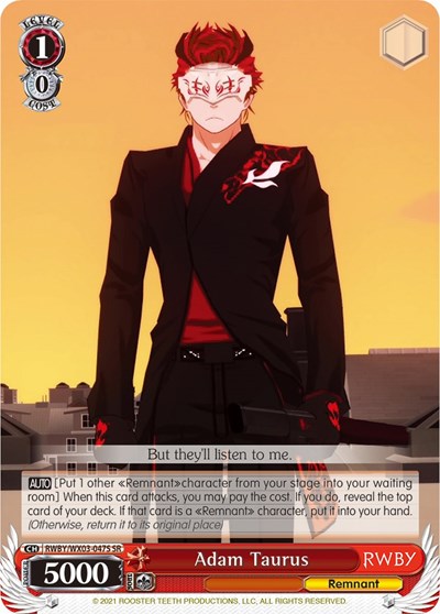 Adam Taurus RWBY/WX03-047S SR