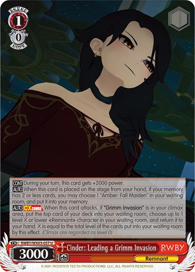 Cinder: Leading a Grimm Invasion RWBY/WX03-057 U