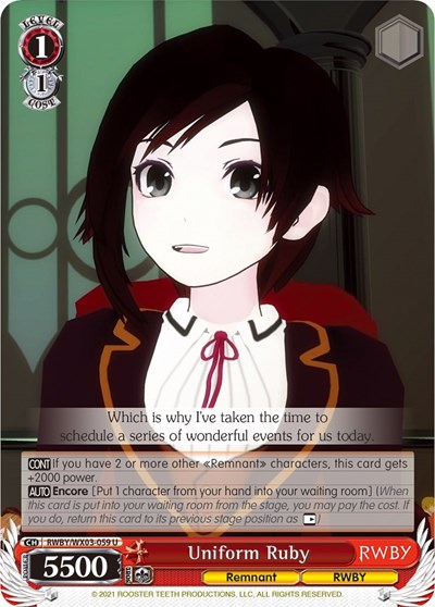 Uniform Ruby RWBY/WX03-059 U