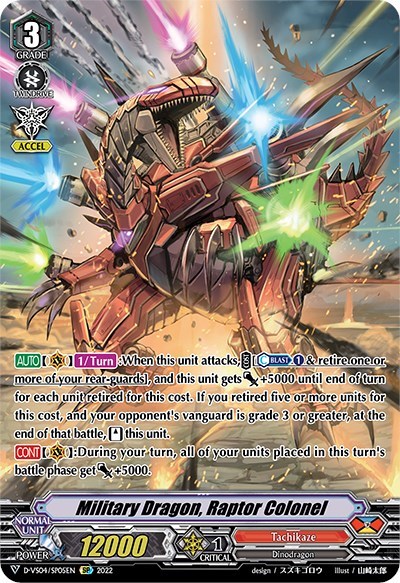 Military Dragon, Raptor Colonel [V Format] D-VS04/SP05EN