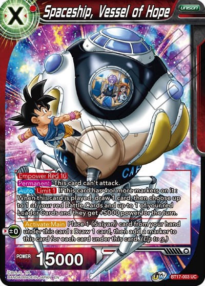 Spaceship, Vessel of Hope BT17-003