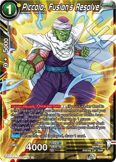 Piccolo, Fusion's Resolve BT17-099