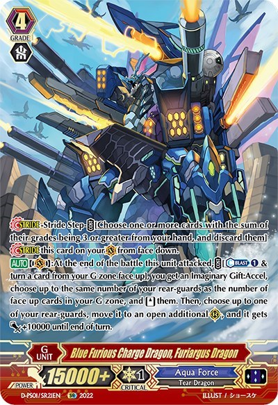 Blue Furious Charge Dragon, Furiargus Dragon [P Format] D-PS01/SR21EN