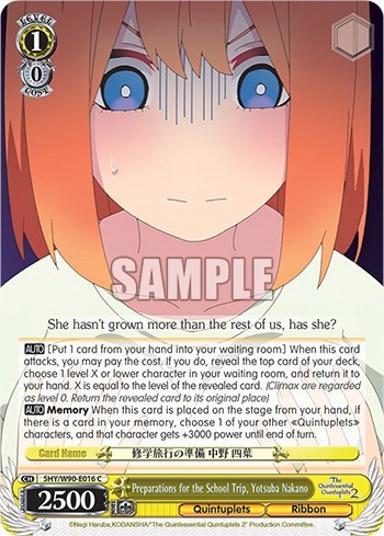 Preparations for the School Trip, Yotsuba Nakano 5HY/W90-E016 C