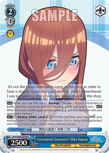 Coincidental Encounter? Miku Nakano 5HY/W90-E090 U