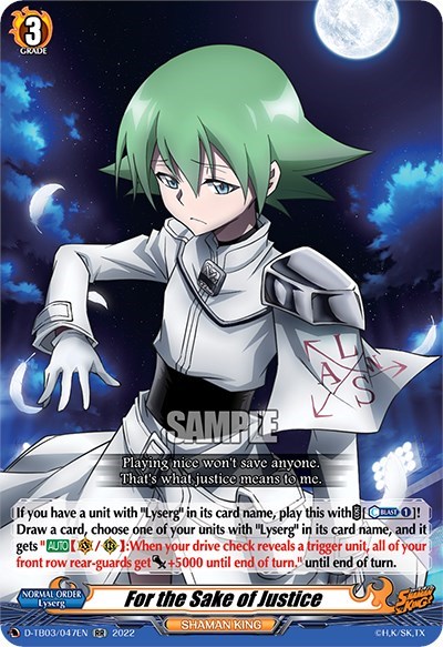 For the Sake of Justice [D Format] D-TB03/047EN