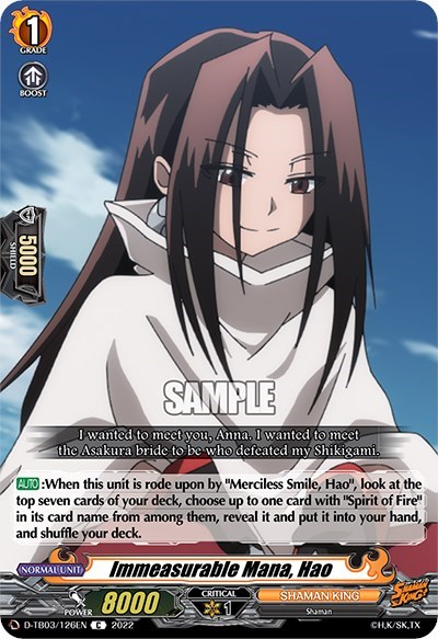 Immeasurable Mana, Hao [D Format] D-TB03/126EN