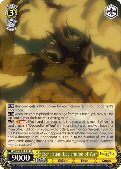 Eren Titan: Declaration of War AOT/SX04-003 RR