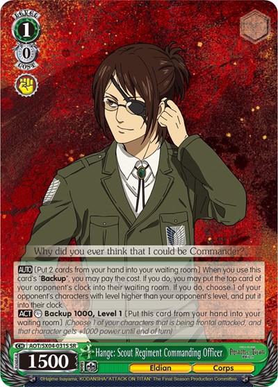Hange: Scout Regiment Commanding Officer AOT/SX04-031S SR