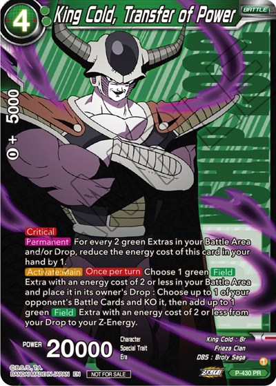 King Cold, Transfer of Power P-430