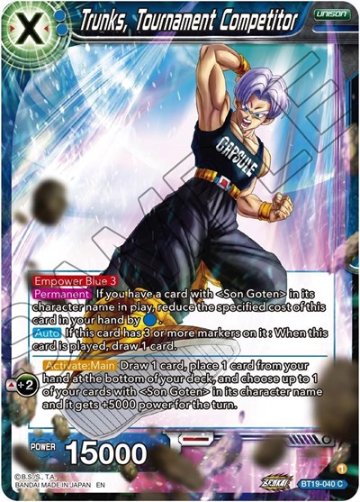 Trunks, Tournament Competitor BT19-040 — Fighter's Ambition