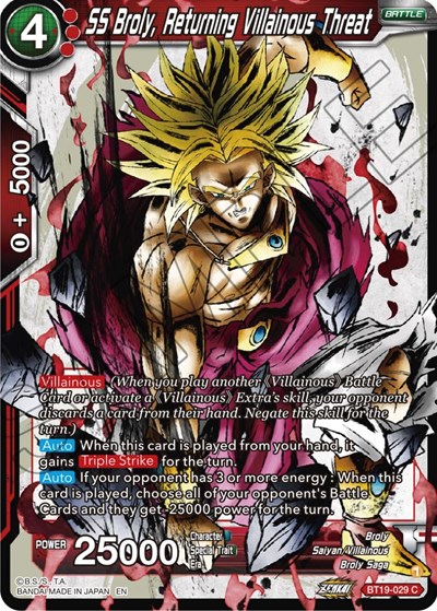 SS Broly, Returning Villainous Threat BT19-029