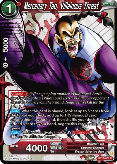 Mercenary Tao, Villainous Threat BT19-007