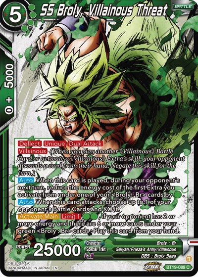 SS Broly, Villainous Threat BT19-089