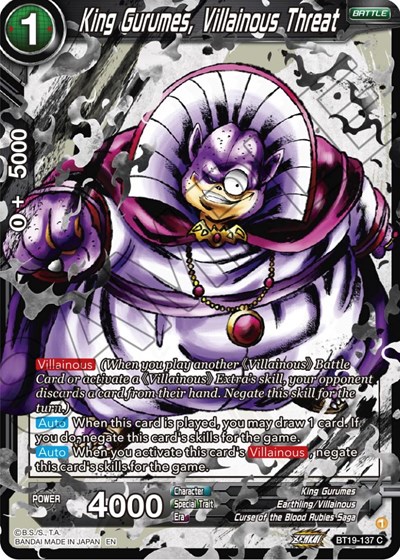 King Gurumes, Villainous Threat BT19-137