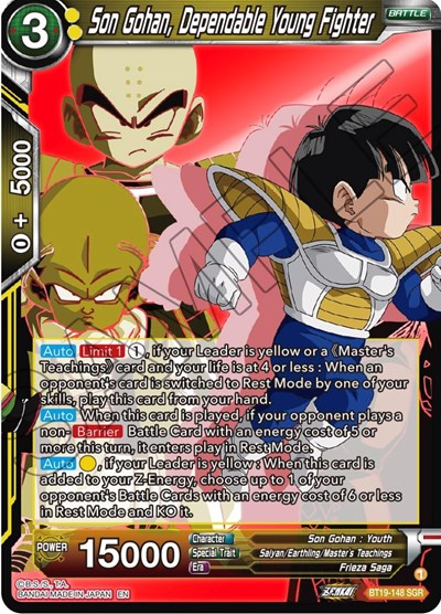 Son Gohan, Dependable Young Fighter BT19-148