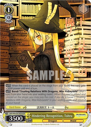 Hindering Recognition, Tohru KMD/W96-E007MDR MDR
