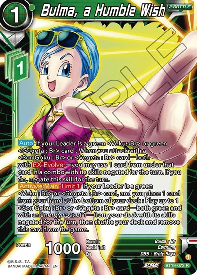 Bulma, a Humble Wish BT19-072